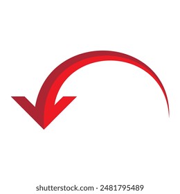 Flecha curva. Icono de flecha curva. Vector de flecha curva aislado sobre fondo blanco. Ilustración vectorial.
