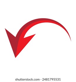 Flecha curva. Icono de flecha curva. Vector de flecha curva aislado sobre fondo blanco. Ilustración vectorial.