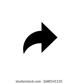 Curved Arrow Icon Vector. (original illustration, not AI generated).