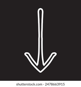 Curved arrow icon vector. Arrow pointer icon sign symbol in trendy flat style. Set elements in colored icons. Arrow down vector icon illustration isolated on black background