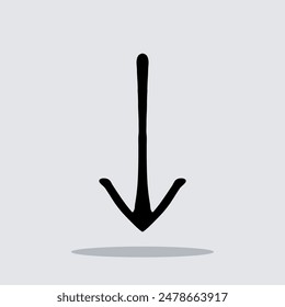 Curved arrow icon vector. Arrow pointer icon sign symbol in trendy flat style. Set elements in colored icons. Arrow down vector icon illustration isolated on gray background