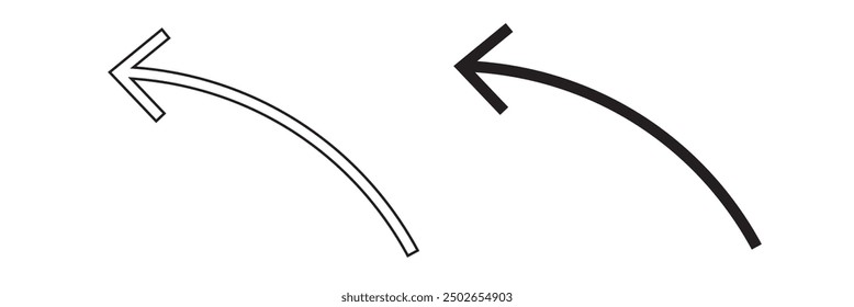Curved arrow icon vector. Arrow pointer icon sign symbol in trendy flat style.