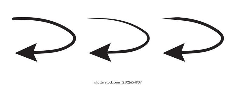 Curved arrow icon vector. Arrow pointer icon sign symbol in trendy flat style.