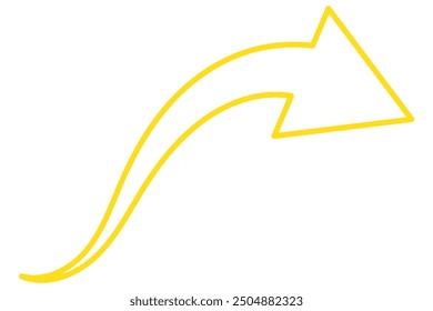 Curved arrow icon vector. Arrow pointer icon sign symbol vector. Arrow right vector icon illustration isolated on white background