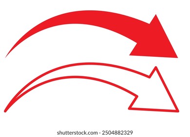 Curved arrow icon vector. Arrow pointer icon sign symbol vector. Arrow right vector icon illustration isolated on white background