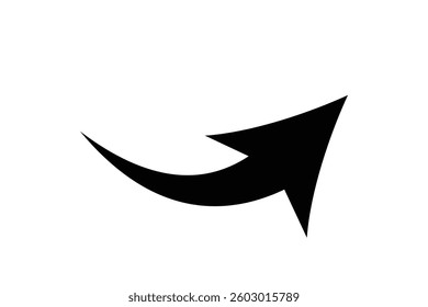 Curved arrow icon vector. Arrow pointer icon sign symbol in trendy flat style. Arrow left right vector icon illustration isolated on white and black background