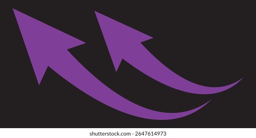 Curved arrow icon vector. Arrow pointer icon sign symbol vector. Arrow right vector icon illustration isolated on white background