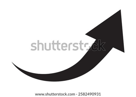 Curved arrow icon vector. Arrow pointer icon sign symbol vector. Arrow right vector icon illustration isolated on white background