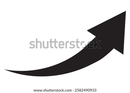 Curved arrow icon vector. Arrow pointer icon sign symbol vector. Arrow right vector icon illustration isolated on white background