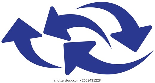 ícone de seta curva conjunto de vetores. Coleção de design colorido de símbolo de setas de direção direita.