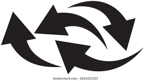 Curved arrow icon vector set. Collection of colorful right direction arrows symbol design.
