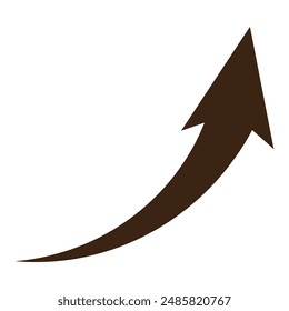 Curved arrow icon vector symbol. Brown arrow pointer icon sign in trendy flat style.10 eps