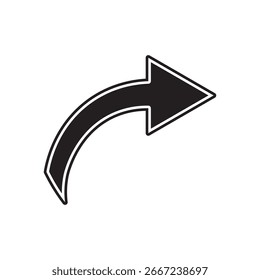 Icono de flecha curva.  Símbolo de flecha de Vector