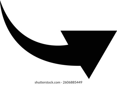Curved arrow icon.curved vintage interface element of open next page, swipe.simple doodle curve side arrow of motion icon vector illustration.Arrow sign. Flat style icons.