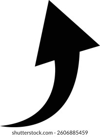Curved arrow icon.curved vintage interface element of open next page, swipe.simple doodle curve side arrow of motion icon vector illustration.Arrow sign. Flat style icons.