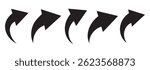 Curved arrow icons. curved arrows set. arrow symbol collection. vector