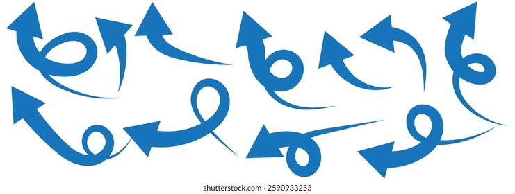 Curved arrow icons. curved arrows set. arrow symbol collection. vector