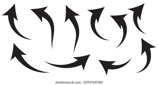 Curved arrow icons. curved arrows set. arrow symbol collection. vector