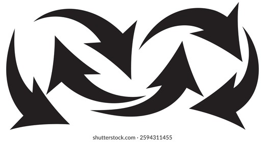 Curved arrow icons. curved arrows set. arrow symbol collection. vector