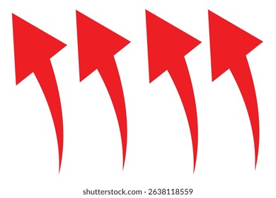 Curved arrow icons. curved arrows set