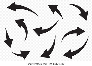 Curved arrow icons. curved arrows set. arrow symbol collection. Arrow icon set, arrow icon vector .