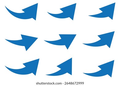 Curved arrow icons. curved arrows set. arrow symbol vector illustration.