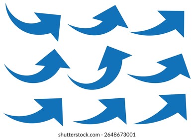 Curved arrow icons. curved arrows set. arrow symbol vector illustration.