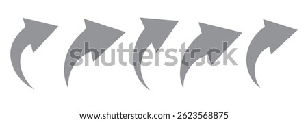 Curved arrow icons. curved arrows set. arrow symbol collection. vector
