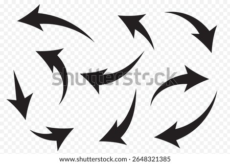 Curved arrow icons. curved arrows set. arrow symbol collection. Arrow icon set, arrow icon vector .