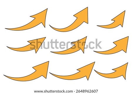 Curved arrow icons. curved arrows set. arrow symbol collection. Curved or arch arrow icon isolated eps 10.