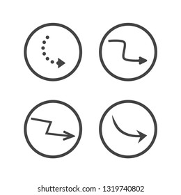 curved arrow icons set
