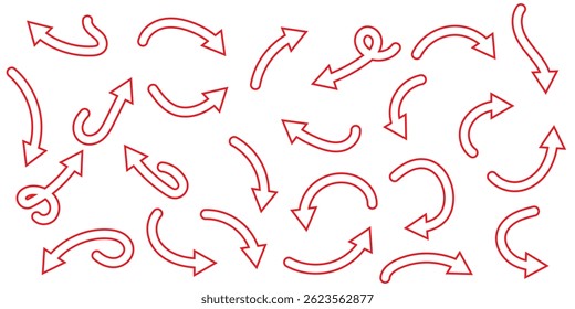 Curved arrow icons set. curved arrows. arrow symbol collection. vector