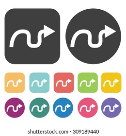 Curved Arrow icons set. Vector Illustration eps10
