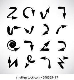 curved arrow icons, vector arrows