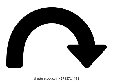 seta curva indicando direção com estética minimalista moderna 