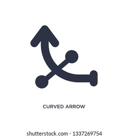 curved arrow isolated icon. Simple element illustration from arrows 2 concept. curved arrow editable logo symbol design on white background. Can be use for web and mobile.