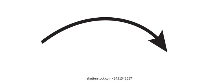 Icono de línea de flecha curva. Ilustración de dirección como un simple símbolo de Vector para el diseño eps 10