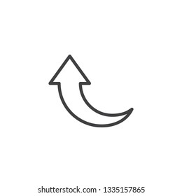 Curved arrow up line icon. linear style sign for mobile concept and web design. Upload arrow outline vector icon. Symbol, logo illustration. Pixel perfect vector graphics