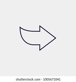 curved arrow line icon, Vector illustration