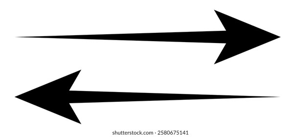 Curved arrow and long arrow icon vector. Arrow pointer icon sign symbol in trendy flat style.  Cute realistic up, down, left and right arrow icon isolated on white background. eps10