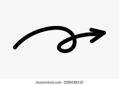 Curved arrow with a loop, black arrow design, looped arrow pointing right.