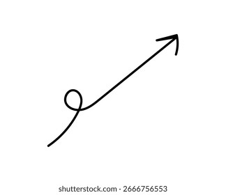 Curved Arrow with Loop Direction Symbol for Creative Design