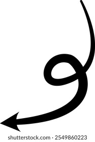 Curved arrow pointer hand drawn doodle style zigzag stripes arrows line 