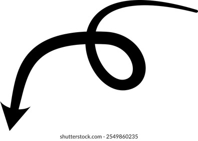 Curved arrow pointer hand drawn doodle style zigzag stripes arrows line 