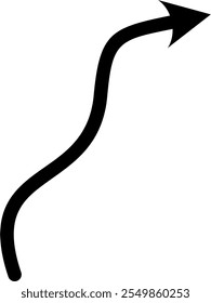 Curved arrow pointer hand drawn doodle style zigzag stripes arrows line 