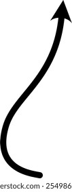 Curved arrow pointer hand drawn doodle style zigzag stripes arrows line 