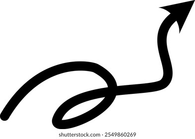 Curved arrow pointer hand drawn doodle style zigzag stripes arrows line 