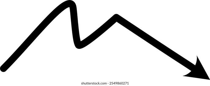 Curved arrow pointer hand drawn doodle style zigzag stripes arrows line 