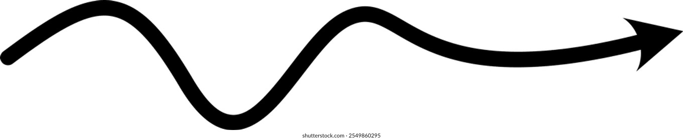 Curved arrow pointer hand drawn doodle style zigzag stripes arrows line 