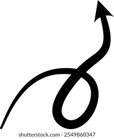 Curved arrow pointer hand drawn doodle style zigzag stripes arrows line 